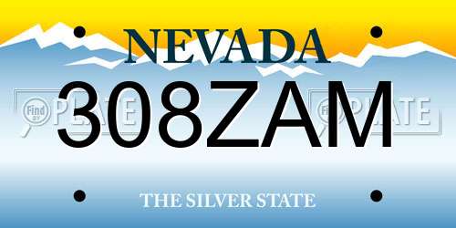 308ZAM Nevada License Plate