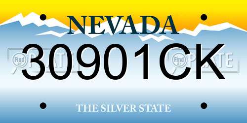 30901CK Nevada License Plate