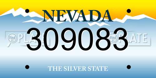 309083 Nevada License Plate