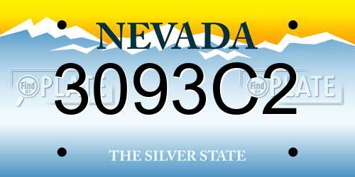 3093C2 Nevada License Plate