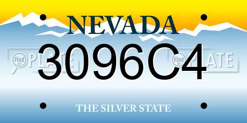 3096C4 Nevada License Plate