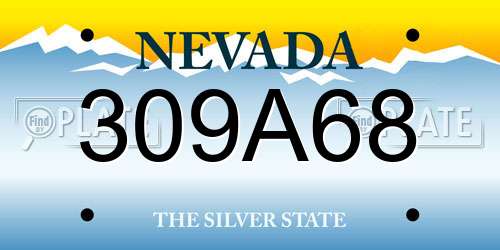 309A68 Nevada License Plate