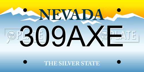 309AXE Nevada License Plate