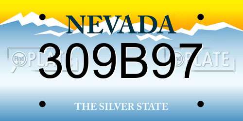 309B97 Nevada License Plate