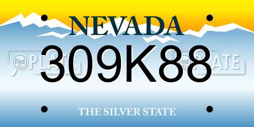 309K88 Nevada License Plate