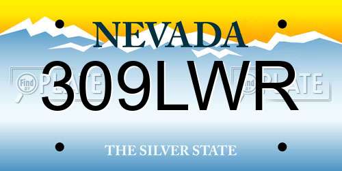 309LWR Nevada License Plate