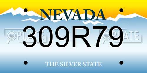 309R79 Nevada License Plate