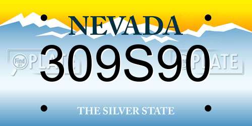309S90 Nevada License Plate