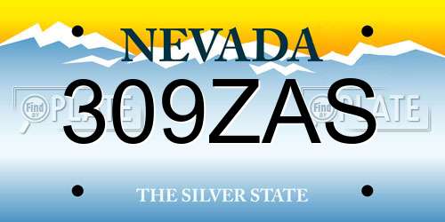 309ZAS Nevada License Plate