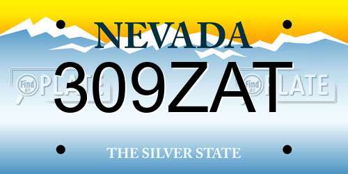 309ZAT Nevada License Plate