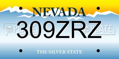 309ZRZ Nevada License Plate