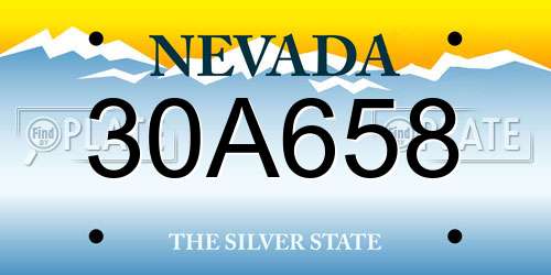 30A658 Nevada License Plate