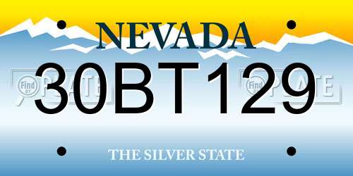 30BT129 Nevada License Plate