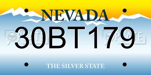 30BT179 Nevada License Plate