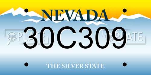 30C309 Nevada License Plate