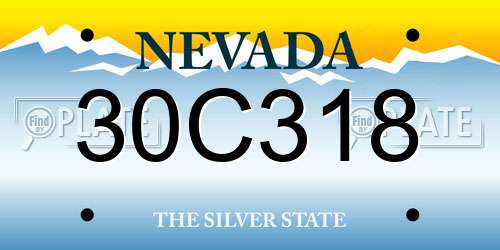 30C318 Nevada License Plate