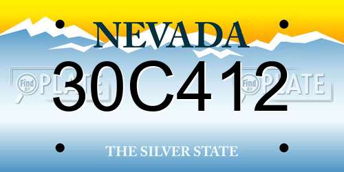 30C412 Nevada License Plate