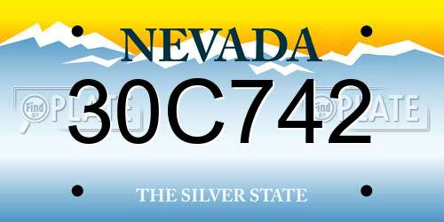 30C742 Nevada License Plate