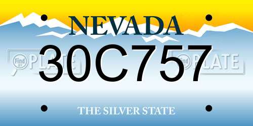 30C757 Nevada License Plate