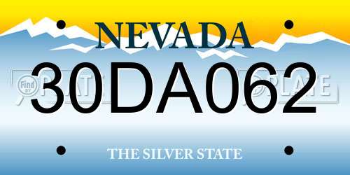 30DA062 Nevada License Plate