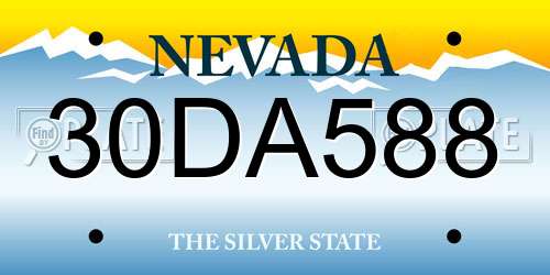 30DA588 Nevada License Plate
