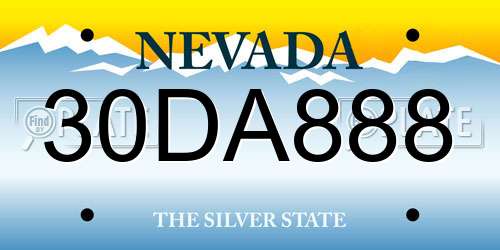 30DA888 Nevada License Plate