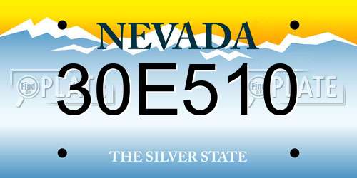 30E510 Nevada License Plate