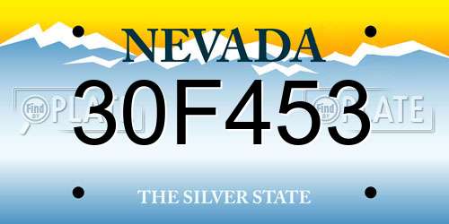 30F453 Nevada License Plate