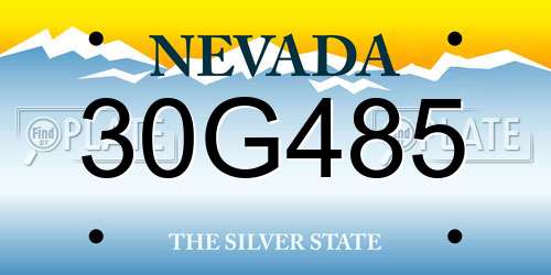 30G485 Nevada License Plate