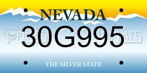30G995 Nevada License Plate