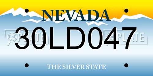 30LD047 Nevada License Plate