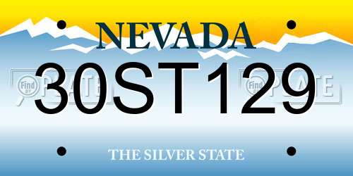 30ST129 Nevada License Plate