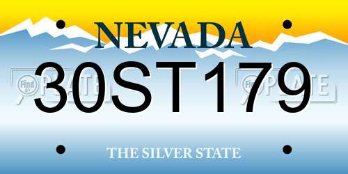30ST179 Nevada License Plate