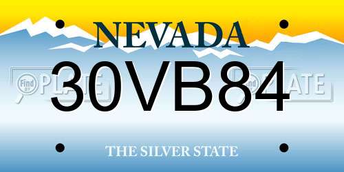 30VB84 Nevada License Plate