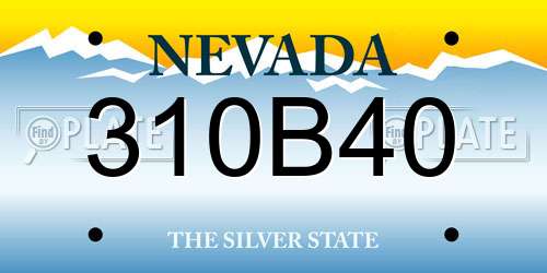310B40 Nevada License Plate