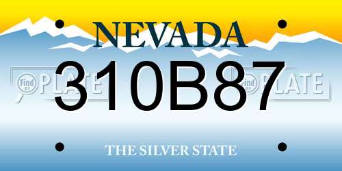 310B87 Nevada License Plate