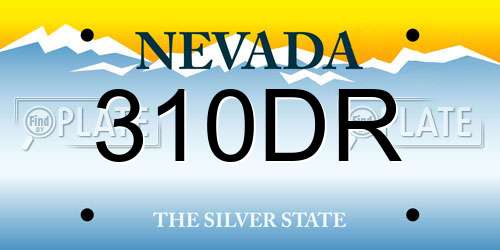 310DR Nevada License Plate