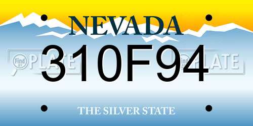 310F94 Nevada License Plate