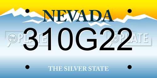 310G22 Nevada License Plate