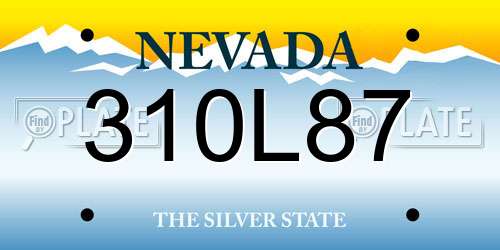 310L87 Nevada License Plate