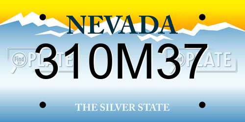 310M37 Nevada License Plate