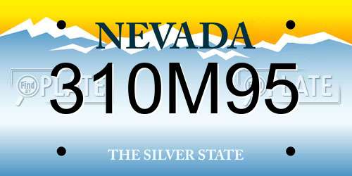 310M95 Nevada License Plate