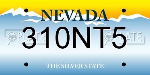 310NT5 Nevada License Plate