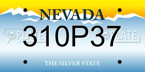 310P37 Nevada License Plate