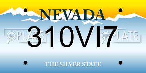 310VI7 Nevada License Plate
