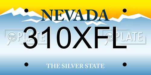310XFL Nevada License Plate