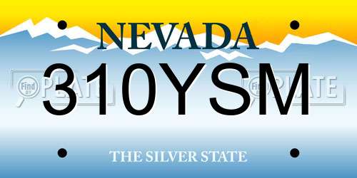 310YSM Nevada License Plate