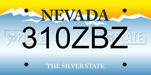 310ZBZ Nevada License Plate