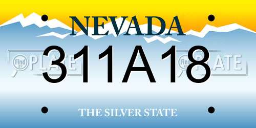 311A18 Nevada License Plate
