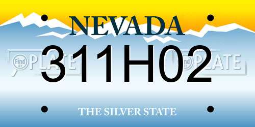 311H02 Nevada License Plate